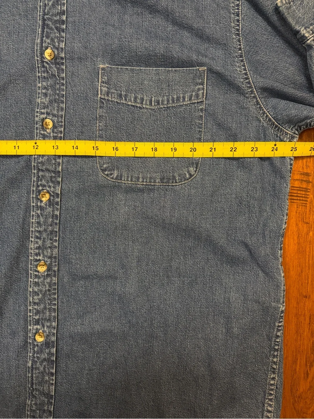 Vintage 90s Eddie Bauer Blue Denim Button-Down Shirt Hong Kong